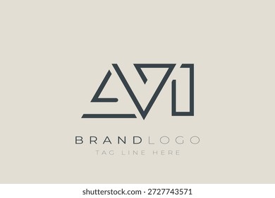 Diseño de logo de carta abstracta AVI. Diseño moderno del logotipo del negocio con tipografía Abstractas y estilo contemporáneo