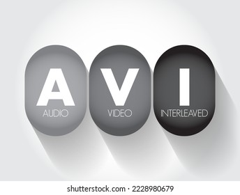AVI - Acrónimo intercalado de audio y vídeo, fondo de concepto tecnológico