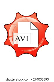 avi file button for web pages, vector illustration