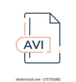 AVI File Format Icon. Audio Video Interleave file format line icon.