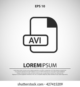 avi file format icon. avi file extension vector illustration