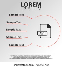 avi  file format icon. avi file extension infographics template