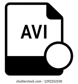 AVI file format symbol icon vector for web and mobile application isolated on white background