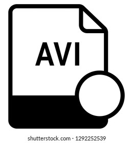 AVI file format symbol icon vector for web and mobile application isolated on white background