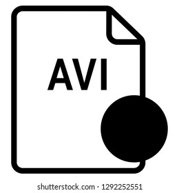 AVI file format symbol icon vector for web and mobile application isolated on white background