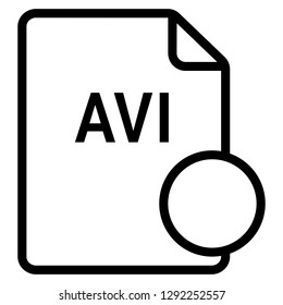 AVI file format symbol icon vector for web and mobile application isolated on white background