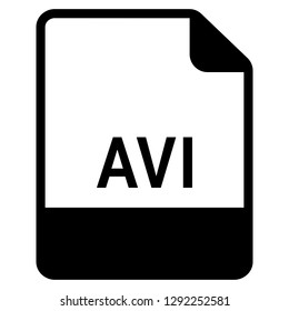 AVI file format symbol icon vector for web and mobile application isolated on white background