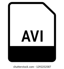 AVI file format symbol icon vector for web and mobile application isolated on white background