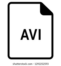 AVI file format symbol icon vector for web and mobile application isolated on white background