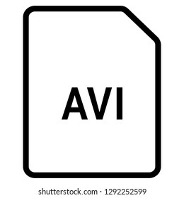 AVI file format symbol icon vector for web and mobile application isolated on white background