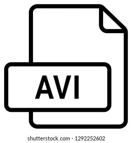 AVI file format symbol icon vector for web and mobile application isolated on white background