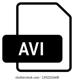 AVI file format symbol icon vector for web and mobile application isolated on white background