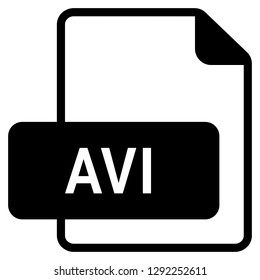 AVI file format symbol icon vector for web and mobile application isolated on white background