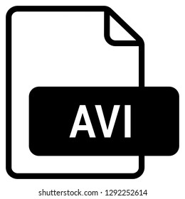 AVI file format symbol icon vector for web and mobile application isolated on white background
