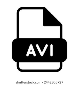 Avi file format video icons. web files label icon. Vector illustration.