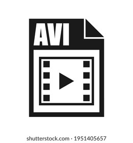 AVI File Icon, Flat Design Style