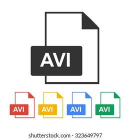 avi file icon. Flat design style eps 10