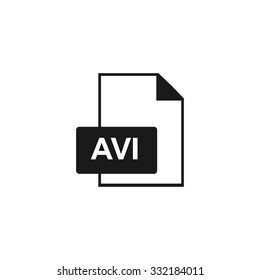 avi file icon. Flat design style eps 10