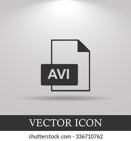 avi file icon. Flat design style eps 10