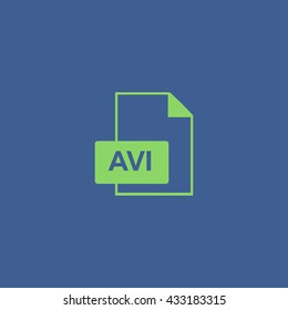 avi file icon. Flat design style eps 10