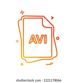 AVI file type icon design vector