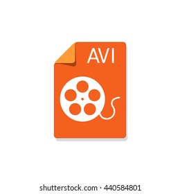 AVI icon, avi audio video format file type icon, graphical user interface element for applications, websites & data services. Vector illustration isolated on white background.