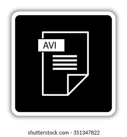 avi icon - black vector icon