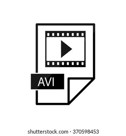 avi icon -  black vector icon