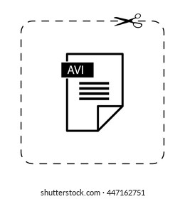 avi icon  - black vector icon