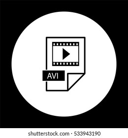 avi icon  - black vector icon