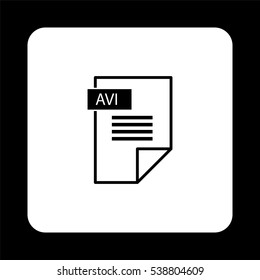 avi icon  - black vector icon