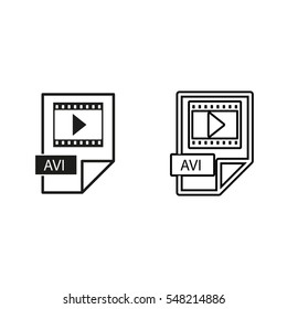 avi icon  - black vector icon
