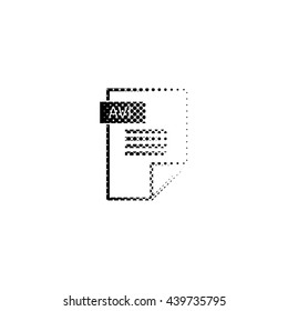 avi icon - black vector icon;  halftone illustration