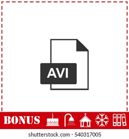 AVI icon flat. Simple vector symbol and bonus icon