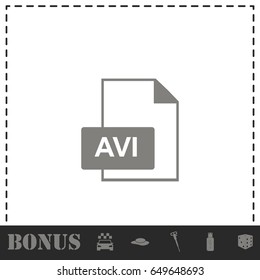 AVI icon flat. Simple vector symbol and bonus icon