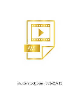 avi icon -  gold vector icon