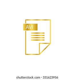 avi icon -  gold vector icon