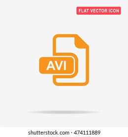 Avi icon. Vector concept illustration for design.