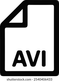 The AVI icon. Video file format symbol. Flat Vector illustration