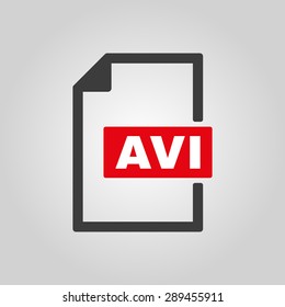 The AVI icon. Video file format symbol. Flat Vector illustration