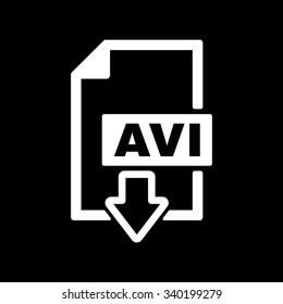 The AVI icon. Video file format symbol. Flat Vector illustration
