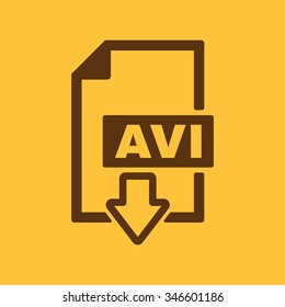 The AVI icon. Video file format symbol. Flat Vector illustration