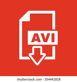 The AVI icon. Video file format symbol. Flat Vector illustration