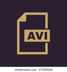 The AVI icon. Video file format symbol. Flat Vector illustration
