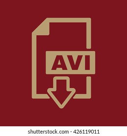 The AVI icon. Video file format symbol. Flat Vector illustration