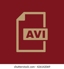 The AVI icon. Video file format symbol. Flat Vector illustration