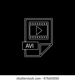 avi icon  - white vector icon