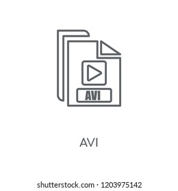 Avi linear icon. Avi concept stroke symbol design. Thin graphic elements vector illustration, outline pattern on a white background, eps 10.