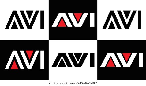 AVI logo. A V I design. White AVI letter. AVI, A V I letter logo design. Initial letter AVI linked circle uppercase monogram logo.