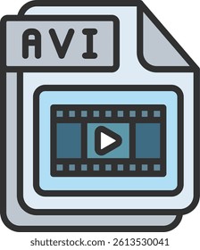 AVI Outline Filled Style Icon
